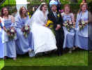 Bridesmaids Bouquets of Lilies, Snapdragons, and Chrysanthemums